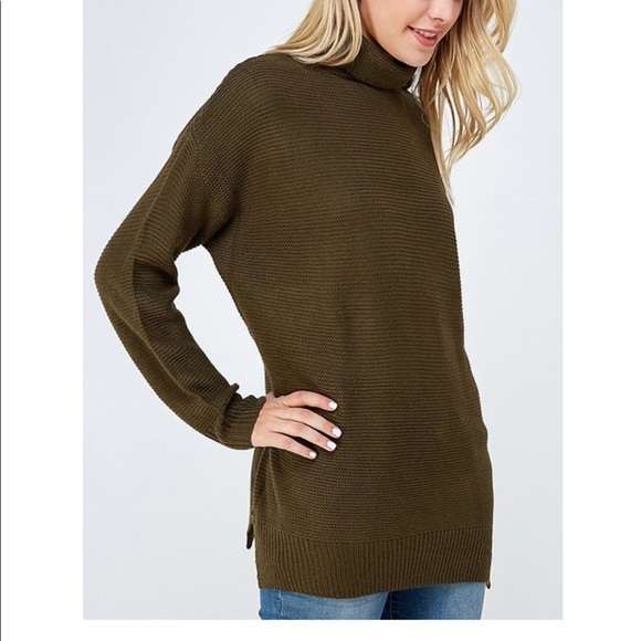 OLIVE turtleneck ribbed sweater - Picture 4 of 6